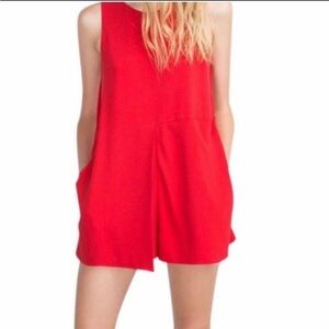 Zara Red Sleeveless Romper